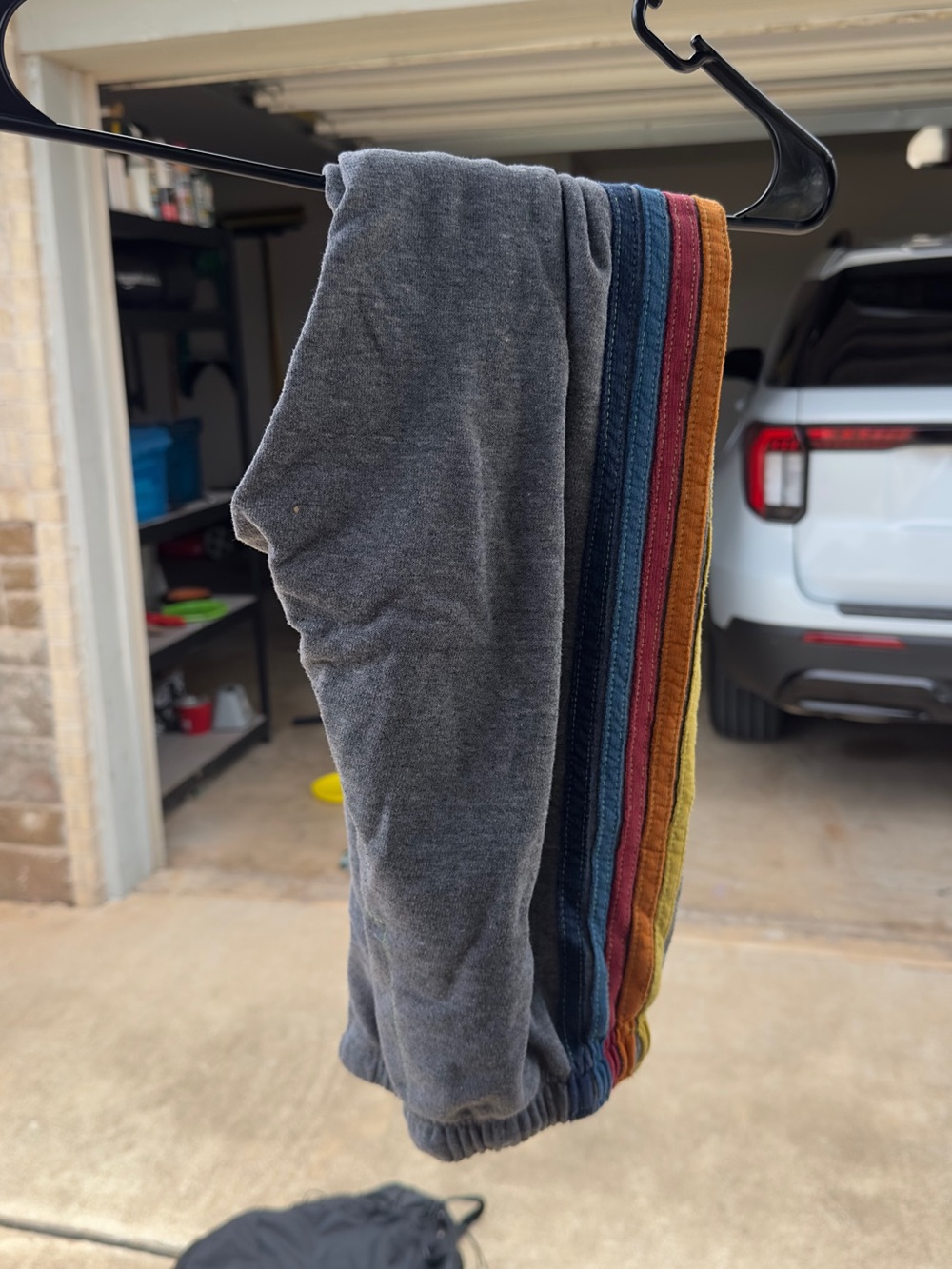 Aviator Nation 5-Stripe Sweatpants in Charcoal with Rainbow Stripes